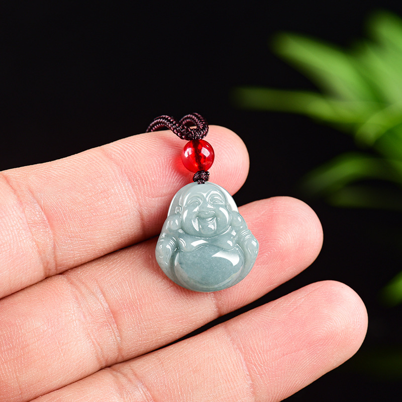 Jewelry & Watches Bench - Myanmar Jadeit Guanyin Buddha Anhänger Halskette