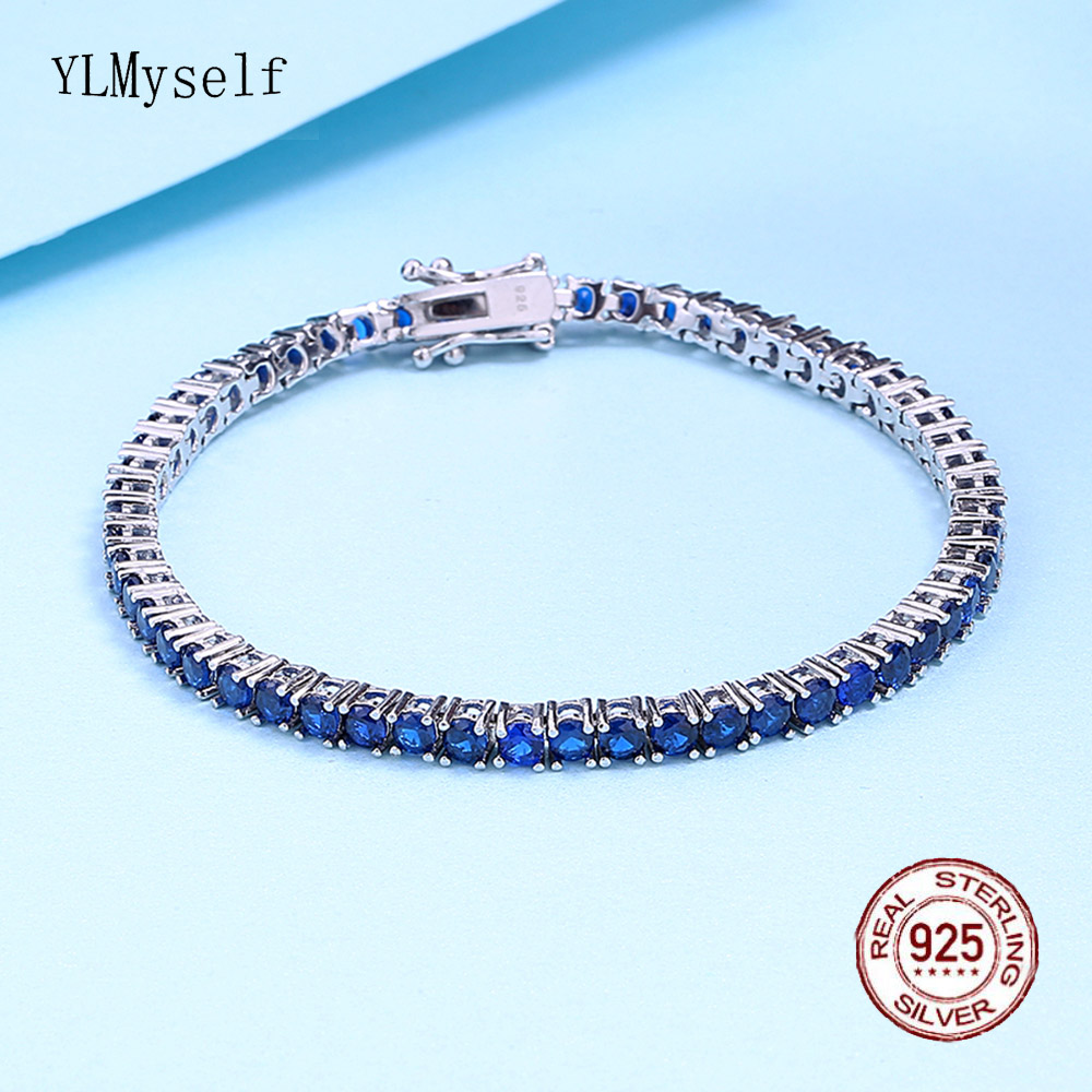 Tennis Bracelet Cubic - Reines Silber, 15–20 cm, Tennis-Armband, Pave