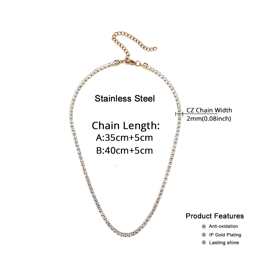 2mm Tennis Kette Halsketten We – Tennis Bracelet Cubic Bewertung und Preis
